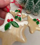 Gingerbread Star - Fused Glass Christmas Tree Decoration - Image 4