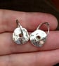 Rustic silver disc hoop earrings - Image 5