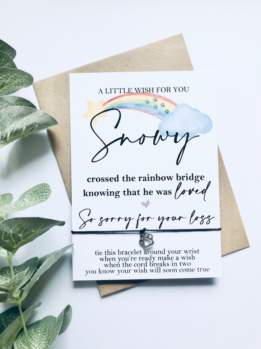 Wish bracelet, pet loss, dog memorial, pet memorial gift, in memory of, special 