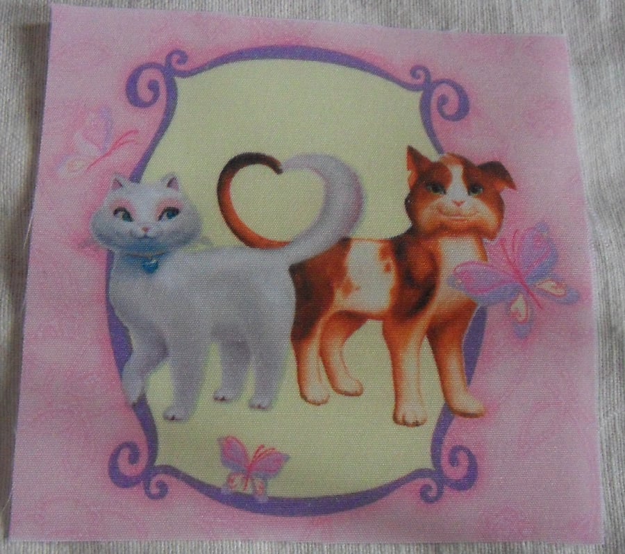 Polycotton squares. two cats.  Sold separately.  .62p postage on many (26)
