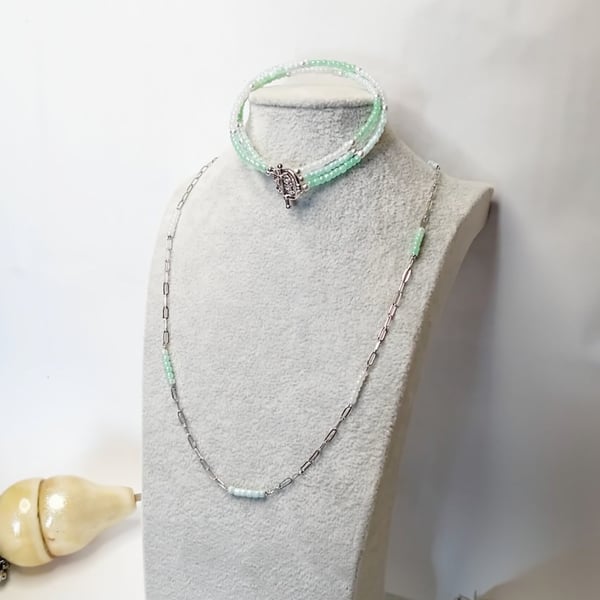 Czech Bead Necklace & Bracelet Set
