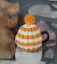 Small Tea Cosy for 2 Cup Tea Pot, Cornish Style, Hand Knitted - Image 1