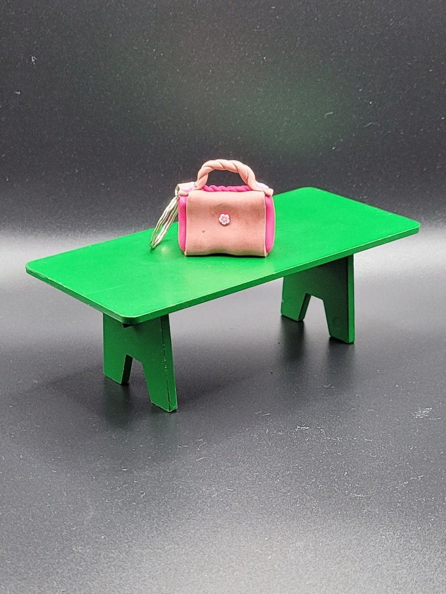 Polymer clay handbag keyring 112 scale miniature novelty gift