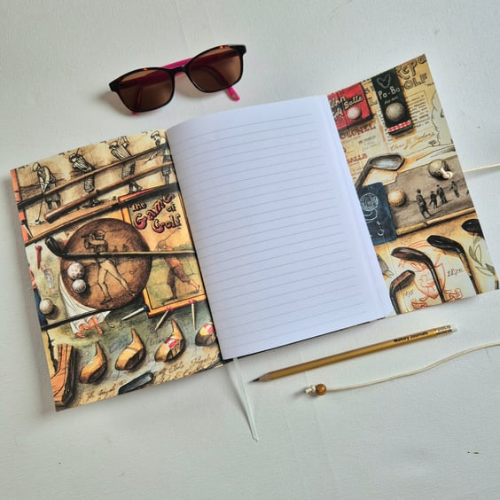 Golf Journal or Golf Record, A5, Hand Bound in Deep Burgundy Leather, Vintage