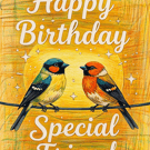 A5 Greeting Card Birds Special Friend Happy Birthday 
