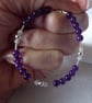 Sterling Silver, Amethyst and Moonstone Bracelet  - February Birthstone
