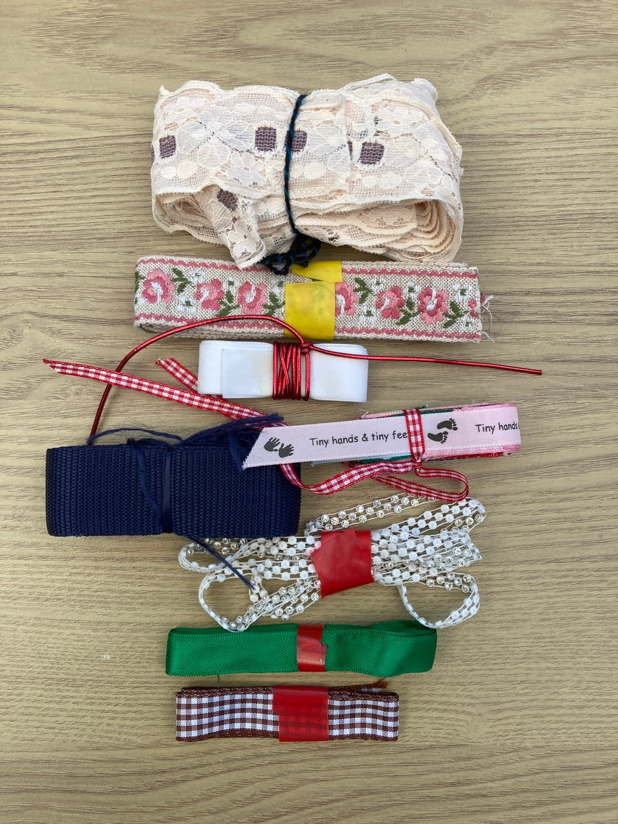 Beautiful Bundle!  Mixed Ribbon and Trim Bundle for Crafting!