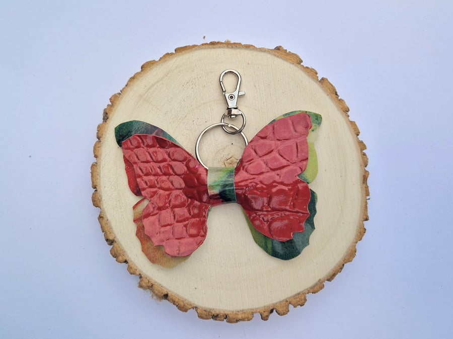 Leather Butterfly Bag Charm