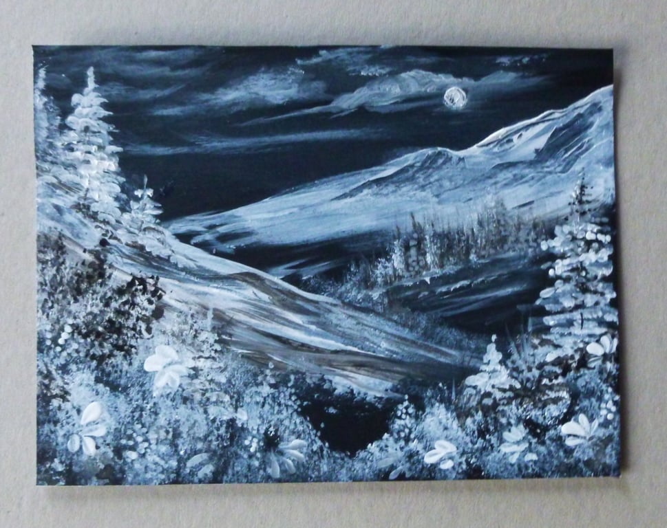 original art acrylic monochrome painting ( ref FA1 A1 )