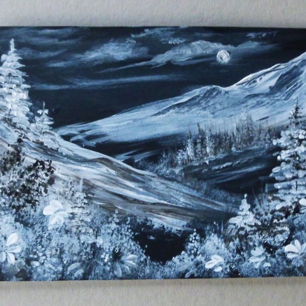 original art acrylic monochrome painting ( ref FA1 A1 )