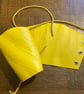 Pair of bright Sunshine Yellow coloured Crocodile Textured soft leather bracers