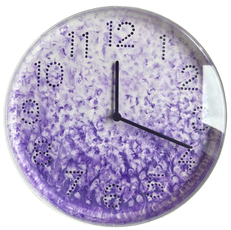 Hand Painted Customised Wall Clock Indoor 25 cm Silent Quartz Clock Gift Idea