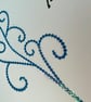 Happy birthday blank card with a sparkling blue scroll.  - Image 4