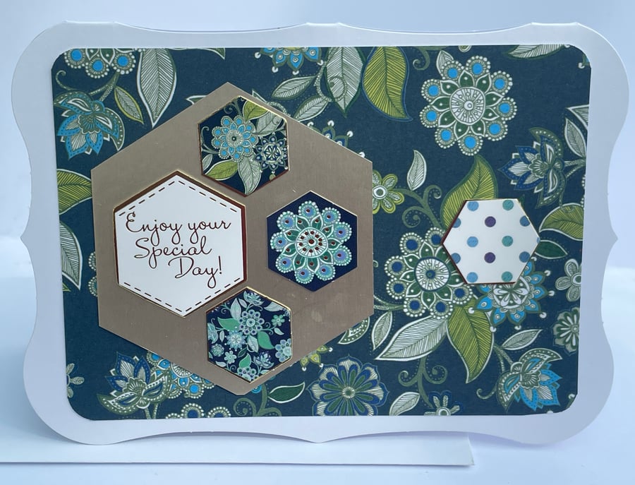 Enjoy your special day patchwork birthday card