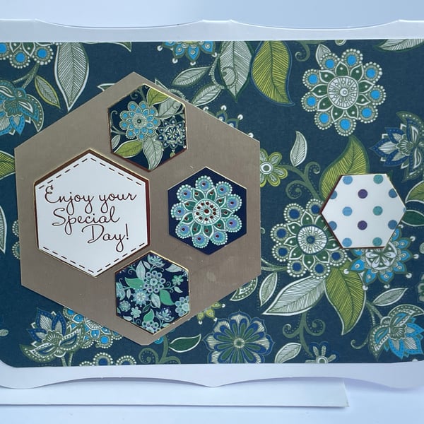 Enjoy your special day patchwork birthday card