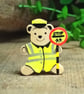 Lollipop Bear Badge, Handmade Lollipop Lady or Man Gift, School Crossing Patrol - Image 1
