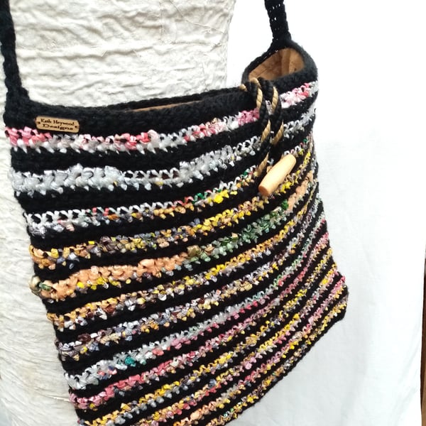 Large Crossbody Bag, Recycled Multicoloured Bag