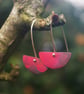  Red Copper Half Moon Dangle Earrings - Image 1
