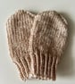 Hand Knitted mittens newborn Beige - Image 2
