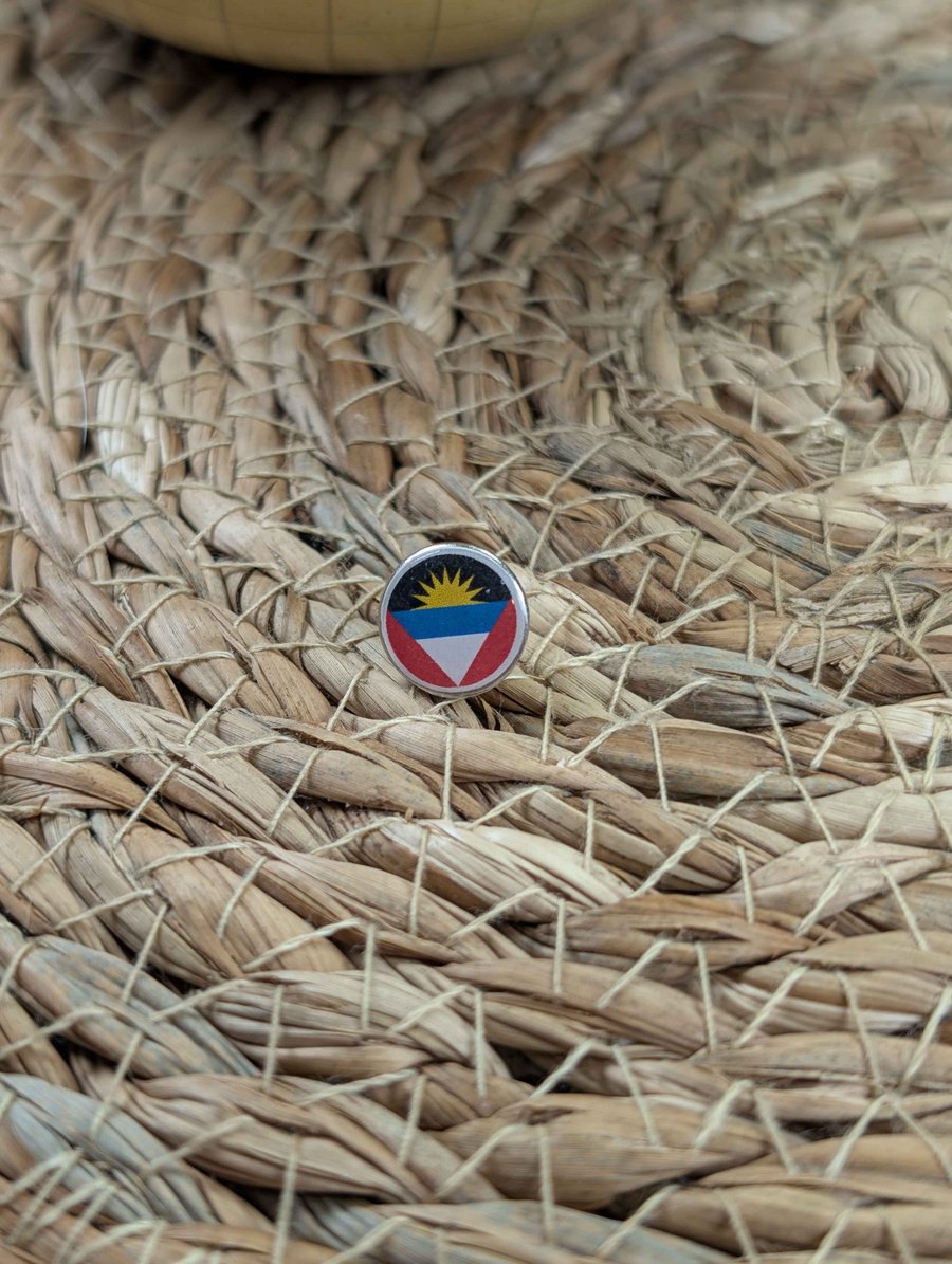 Antigua and Barbuda Flag Map Pin – Caribbean Travel Map Push Pin for Wooden Maps