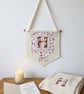 Bespoke Hand Embroidered Monogram Banner - Heirloom Christening & New Baby Gift