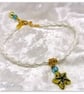 Bracelet White Faux Leather with gold plated Starfish charm bead. - Image 1