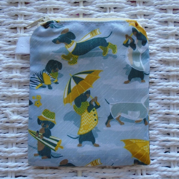 Sausage Dog Rainy Day Purse or Card Holder 