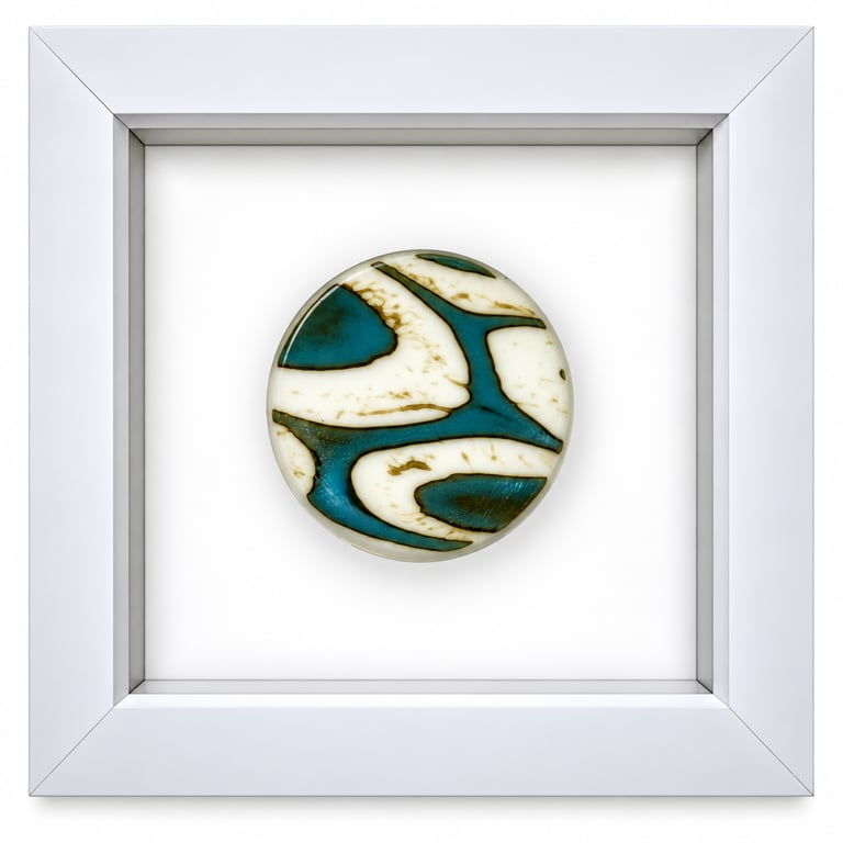 Framed fused glass rondel - D