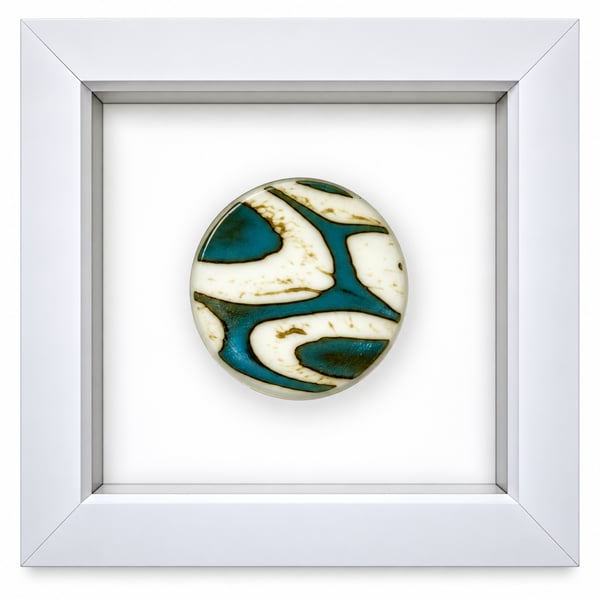 Framed fused glass rondel - D