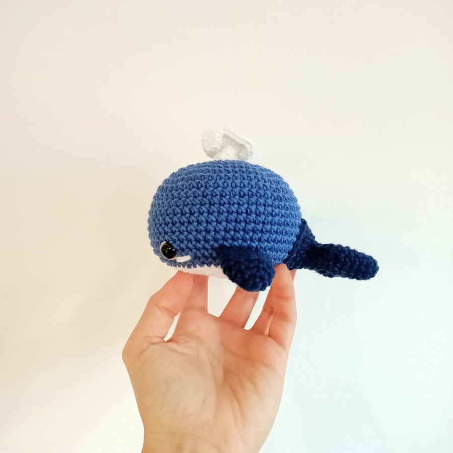 Handmade Crochet Blue Whale Amigurumi Toy