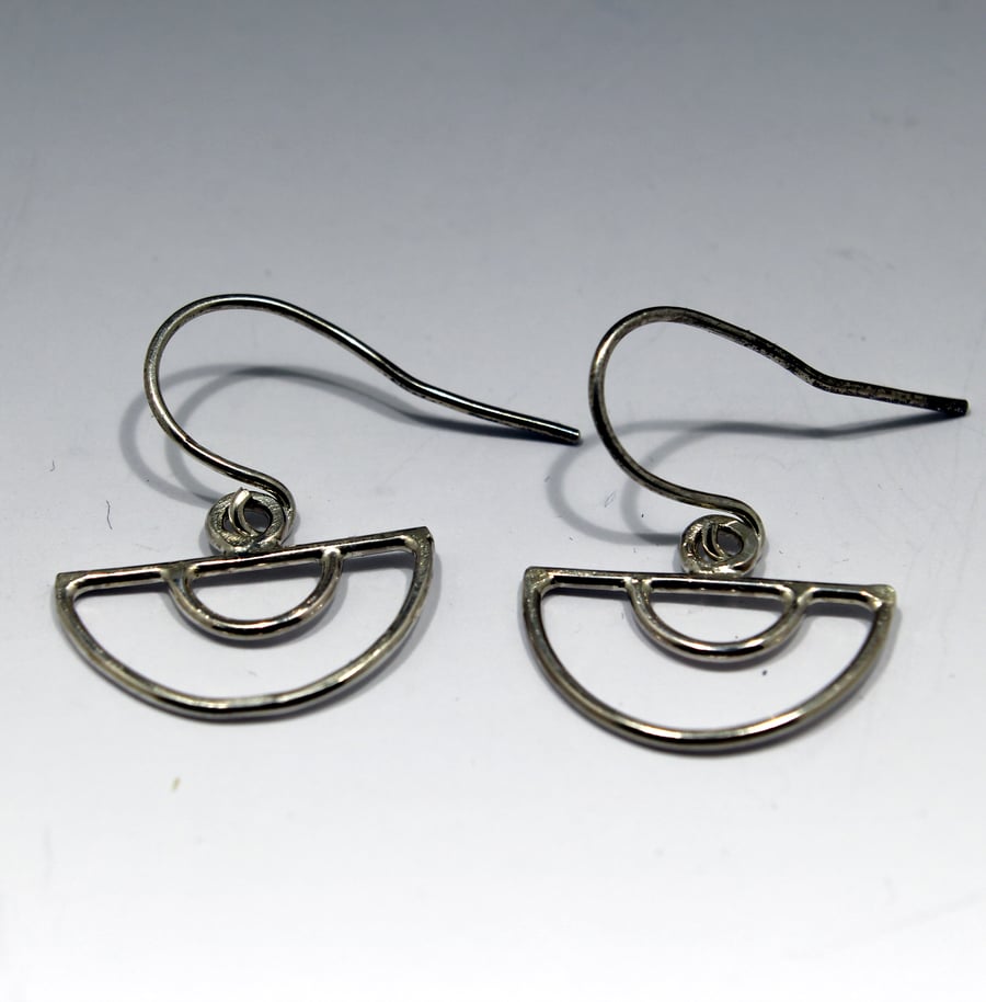 Geometric Sterling Silver Dangle Earrings