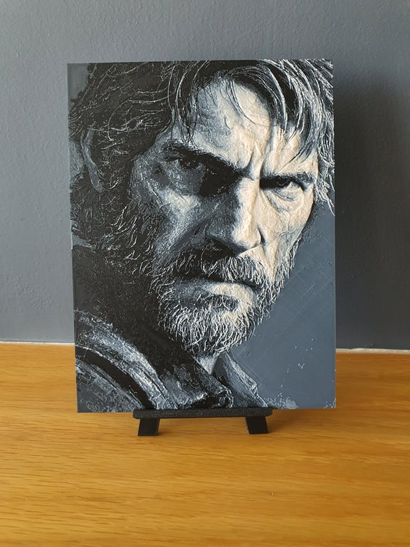 Joel Last Of Us Hueforge Portrait 3D Printed Artwork Print "FREE EASEL STAND!"