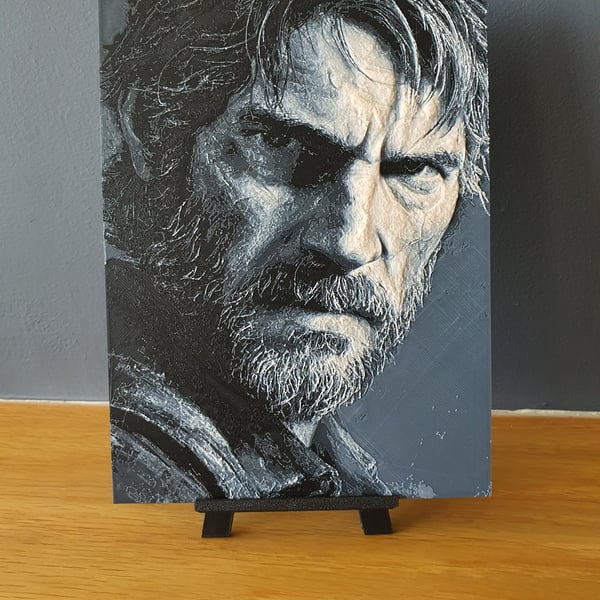 Joel Last Of Us Hueforge Portrait 3D Printed Artwork Print "FREE EASEL STAND!"