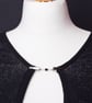 Black and clear bead sweater clip - cardigan guard - Shawl or pashmina clasp  - Image 3