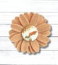 Light Brown Flower Brooch, Daisy Flower, Felt Badge, Fabric Button - Image 1