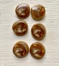 6 brown 1.75 cm vintage buttons