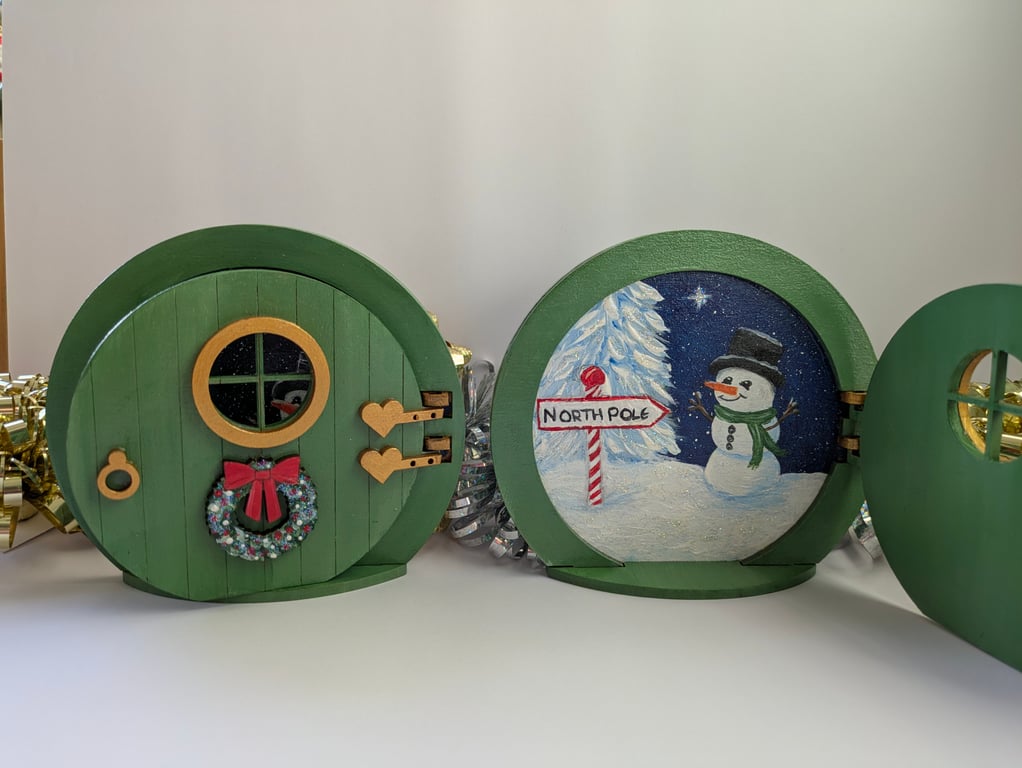 Opening Elf Door with Hand Painted Surprise Scene Inside