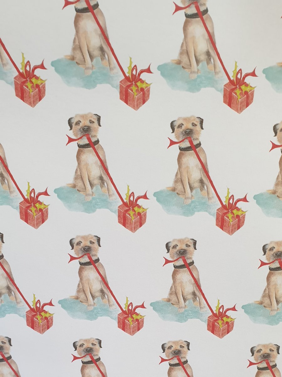Border terrier wrapping paper