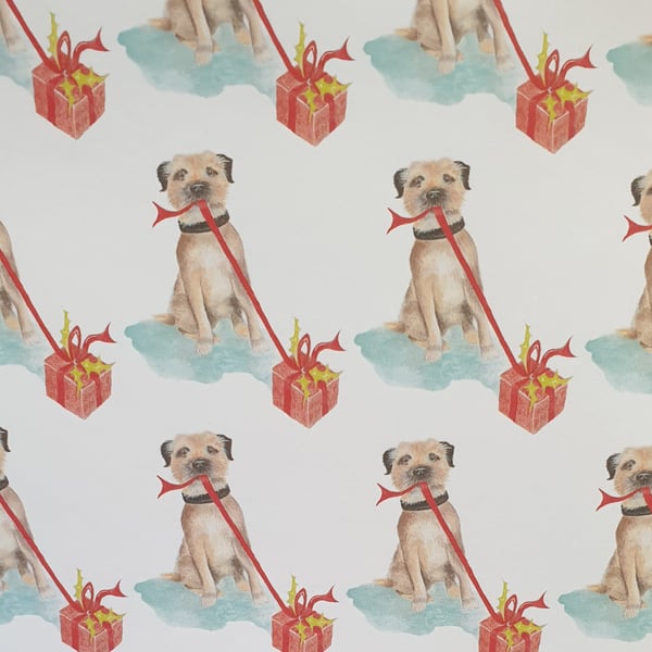 Border terrier wrapping paper