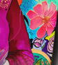 Japanese Wall Art Asian Decor - geisha with kimono surrounded by flowers glass p - Image 3