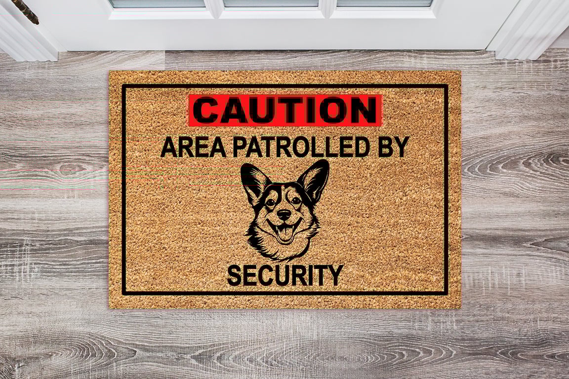 Corgi Security Door Mat - Welsh Corgi Welcome Mat - 3 Sizes