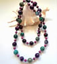 Plum Agate Silver Plate Necklace  - Image 2