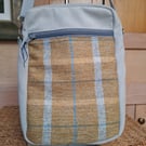 Grey and gold tweed bag