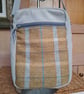 Grey and gold tweed bag