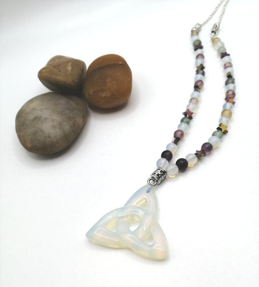 Opalite Triquetra Necklace