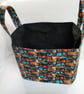 Halloween Trick and Treat Basket, Cotton Fabric Storage Box - Image 1