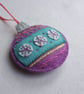 Bauble Retro Christmas Decoration hand embroidered felt  - Image 5