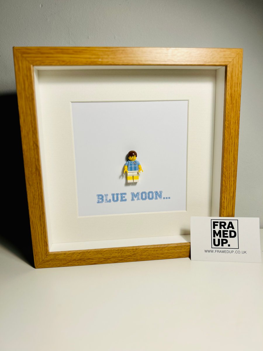MAN CITY - Framed custom Lego minifigure - Manchester footballer