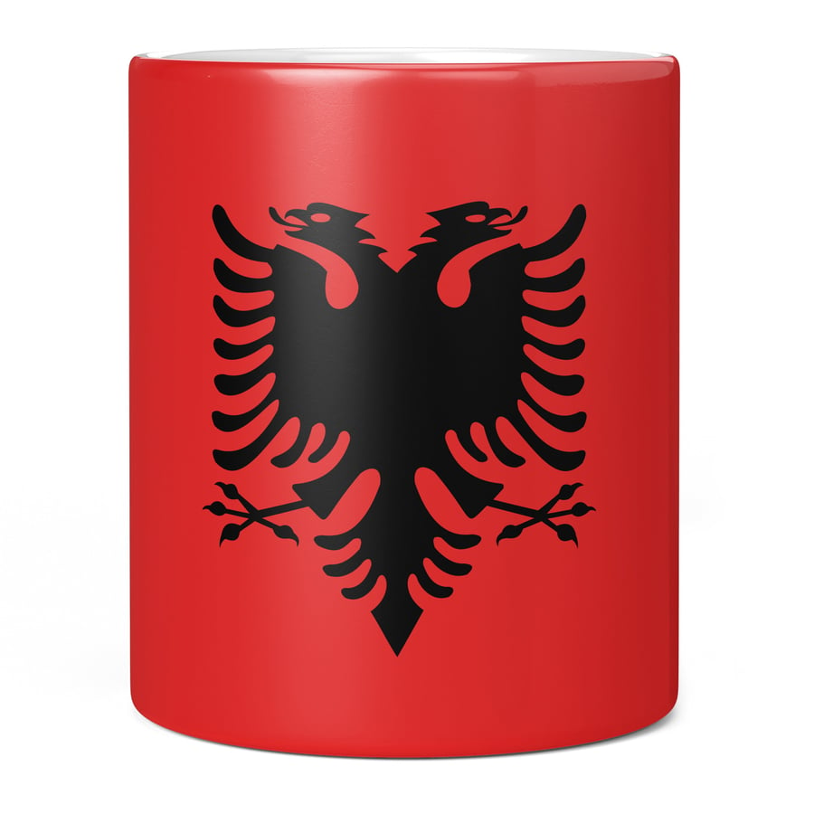 Albania Full Wrap Flag 11oz Coffee Mug Cup - Perfect Birthday Gift for Him or He