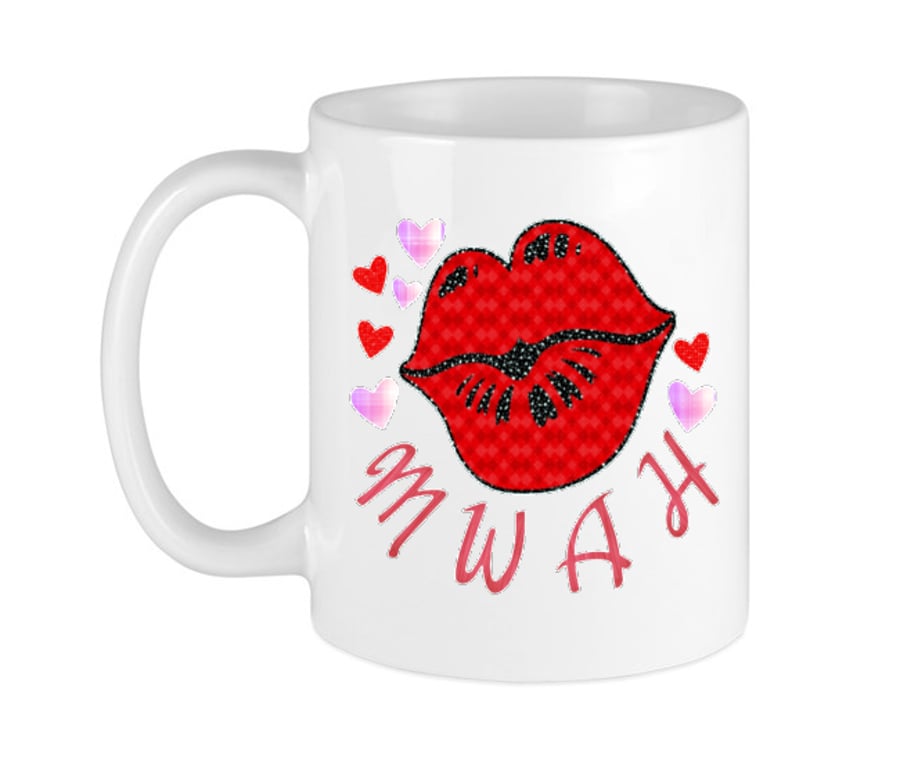 'Mwah' Kiss novelty mug Only available by me